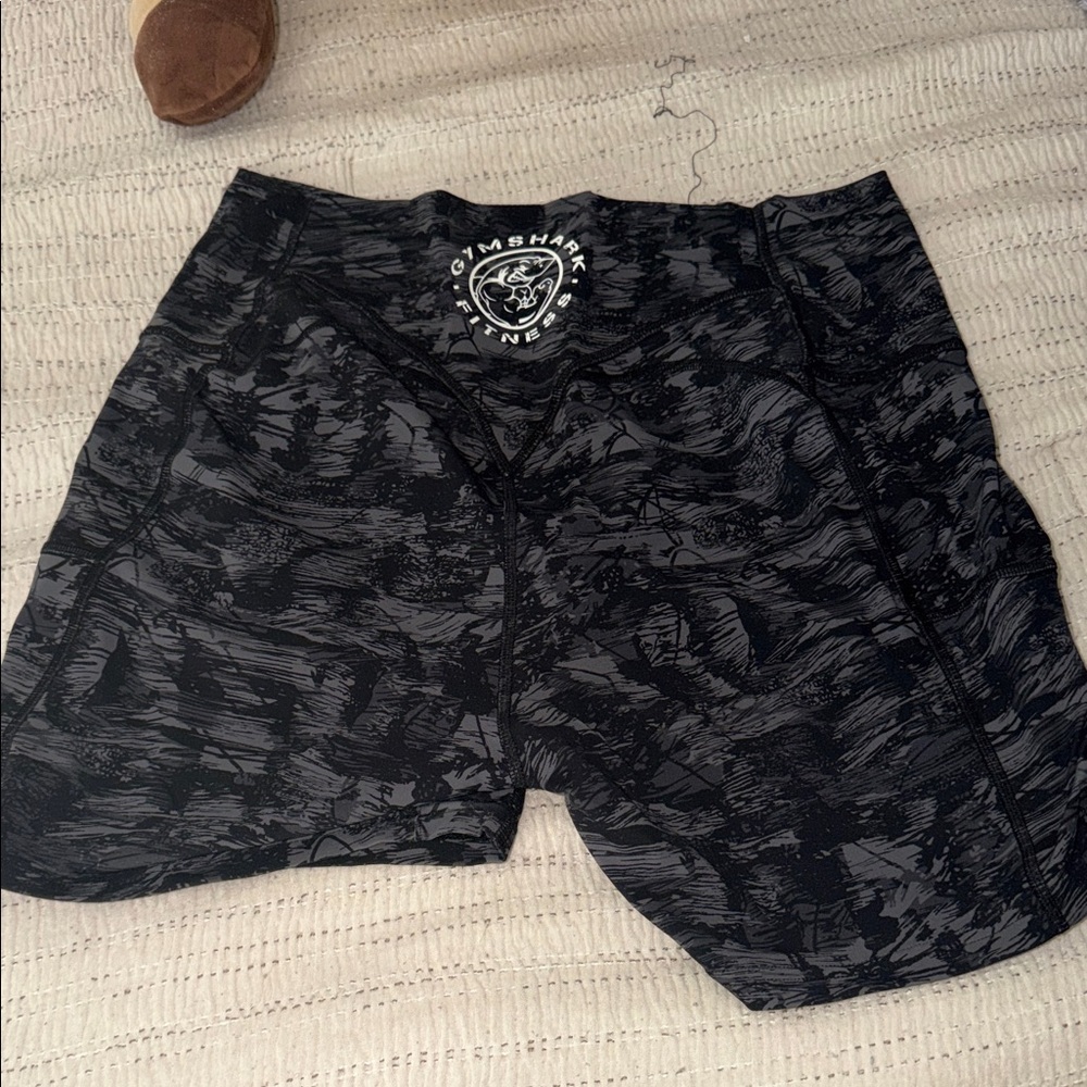 Gymshark Charcoal and Black Patterned Shorts